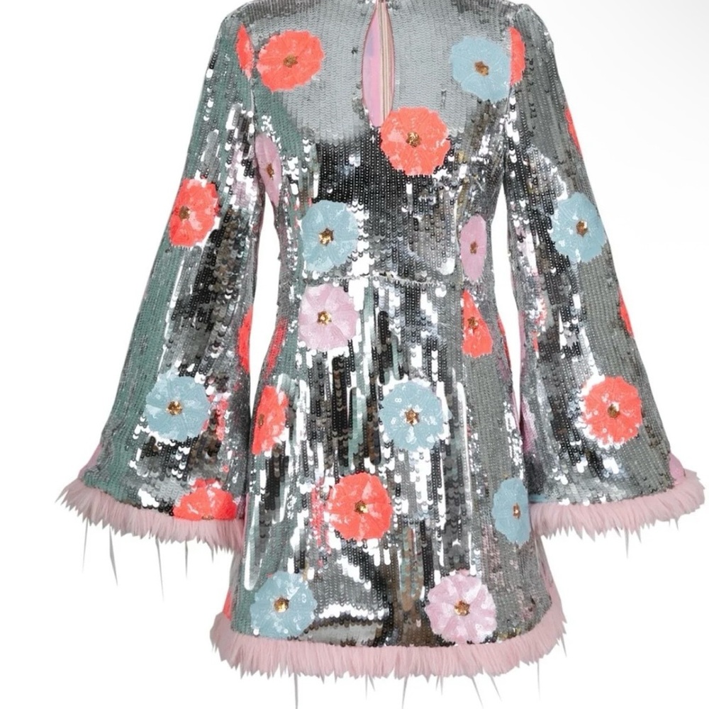 CeliaB Geranie Sequin Floral Mini Dress